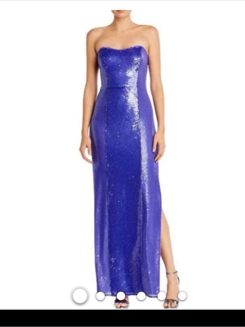 Aidan Mattox Strapless Sequin Gown in Cobalt Blue